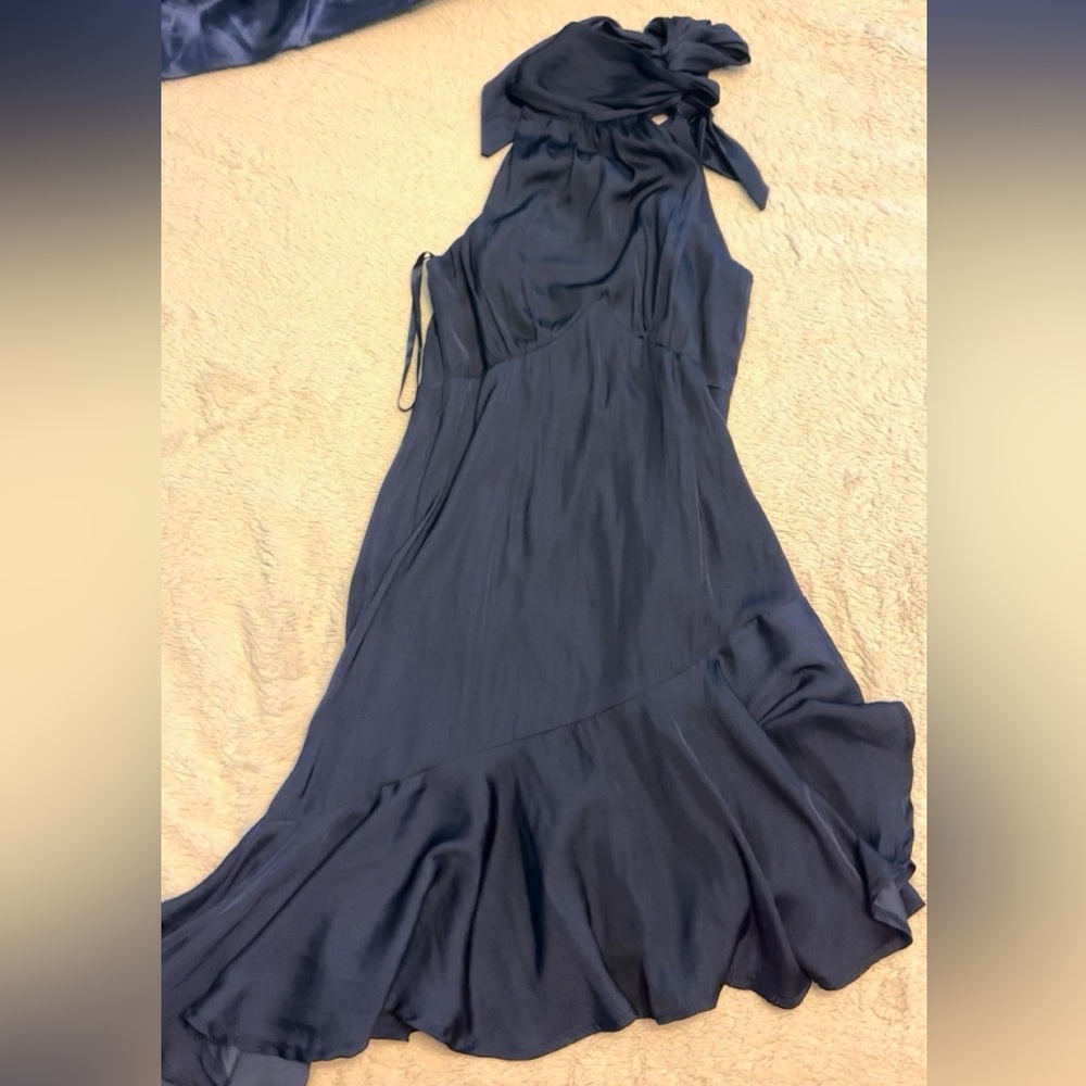 Navy Blue hater neck dress